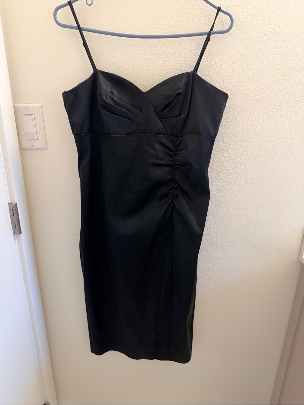 Classic Black Spaghetti Strap Sheath Dress